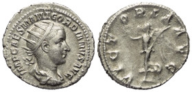 Gordianus III. (238 - 244 n. Chr.).

 Antoninian (Silber). 238 - 239 n. Chr. Rom.
Vs: IMP CAES M ANT GORDIANVS AVG. Büste mit Strahlenkrone, Paluda...