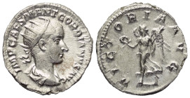 Gordianus III. (238 - 244 n. Chr.).

 Antoninian (Silber). 238 - 239 n. Chr. Rom.
Vs: IMP CAES M ANT GORDIANVS AVG. Büste mit Strahlenkrone, Paluda...
