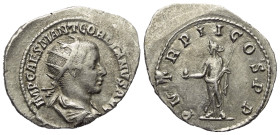 Gordianus III. (238 - 244 n. Chr.).

 Antoninian (Silber). 239 - 240 n. Chr. Antiochia.
Vs: IMP CAES M ANT GORDIANVS AVG. Büste mit Strahlenkrone, ...