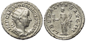 Gordianus III. (238 - 244 n. Chr.).

 Antoninian (Silber). 240 n. Chr. Rom.
Vs: IMP CAES GORDIANVS PIVS AVG. Büste mit Strahlenkrone, Paludament un...