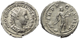 Gordianus III. (238 - 244 n. Chr.).

 Antoninian (Silber). 241 - 243 n. Chr. Rom.
Vs: IMP GORDIANVS PIVS FEL AVG. Drapierte Büste mit Strahlenkrone...