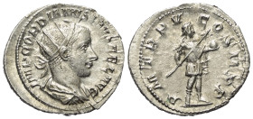 Gordianus III. (238 - 244 n. Chr.).

 Antoninian (Silber). 241 - 243 n. Chr. Rom.
Vs: IMP GORDIANVS PIVS FEL AVG. Drapierte Büste mit Strahlenkrone...