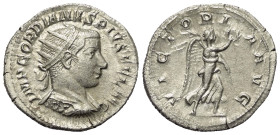 Gordianus III. (238 - 244 n. Chr.).

 Antoninian (Silber). 242 - 243 n. Chr. Antiochia.
Vs: IMP GORDIANVS PIVS FEL AVG. Büste mit Strahlenkrone, Pa...