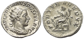 Gordianus III. (238 - 244 n. Chr.).

 Antoninian (Silber). 242 - 244 n. Chr. Rom.
Vs: IMP GORDIANVS PIVS FEL AVG. Drapierte und gepanzerte Büste mi...