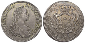 Habsburger bis 1806. Maria Theresia (1740 - 1780).

 1/4 Taler (Silber). 1744. Hall.
Vs: MARIA.THERESIA. - D:G. REG.HUNG.BOH. Drapierte Büste nach ...