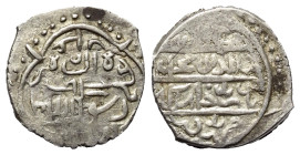 Osmanen. Mehmed Celebi (806 - 816 H. / 1403 - 1413).

 Akce (Silber). Ohne Jahr. Brusa (Bursa).
Variante ohne Jahr.

Vs: Shahadah. Außen die Name...