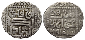 Goldene Horde (Juchiden). Toqtu / Toqta (Ghiyath ad-Din) (690 - 712 H. / 1291 - 1312).

 Dang (Silber). 691 H. Kwarizm (Khorezm).
Vs: Name.
Rs: Mü...
