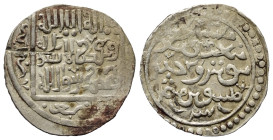 Ilkhaniden. Abaqa (663 - 680 H. / 1265 - 1282).

 Dirham (Silber). 678 H.
Vs: Shahadah.
Rs: Name und Titel mit uyghurische Buschaben.

20 mm. 2,...