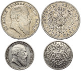 Deutschland - Lots.


Kaiserreich. Baden. Friedrich I. (1856 - 1907).

Lot (2 Stück, Silber): 5 Mark 1902 und 2 Mark 1904 G. Karlsruhe.

Sehr s...