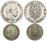 Deutschland - Lots.


Deutschland nach 1871. 
Kaiserreich. Preußen. Wilhelm I. (1861 - 1888).

Lot (2 Stück, Silber): 5 Mark 1876 B und 2 Mark 1...