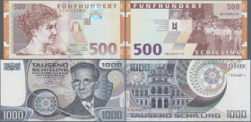 Austria: 1000 Schilling 3.1.1983, 500 Schilling 1.1.1997, P. 152, 154, AU/UNC
 [differenzbesteuert]