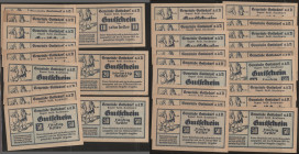 Austria: Gottsdorf a.d.D., Rupert Seidel, Kaufmann (merchant),10,20,50 Heller 1921, 10 sets, antisemitic image and text ”This coupon which you can see...