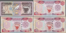 Bahrain: 1/2, 1 (5) Dinar 1973, 1/2 Dinar (2), 1 Dinar 1973 (3),(1993), 20 Dinar 1973 (1993, illegal issue), 1/2 Dinar 1973 (1996) (2), Pick 7,8,12,13...