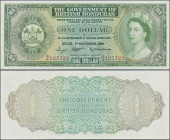 British Honduras: The Government of British Honduras, 1 Dollar 1st November 1961, P.28b, almost perfect condition, just a very soft vertical bend and ...