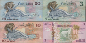 Cook Islands: 3,10,20 Dollars ND (1987), 3,10,20,50 Dollars ND (1992), P. 3-5, 7-10, added: 5 unofficial polymer notes from Chatam Islands (with folde...