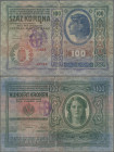 Croatia: 100 Kronen 2.1.1912, Stamp ”Buje/Buie”, Barac H 104, very rare, F
 [differenzbesteuert]