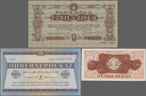 Czechoslovakia: TUZEX – lot with 12 vouchers, including 3x 0,50, 4x 1 and 5 Korun 1960's – 1989, 10, 20 and 50 play money and 20 Korun Prag, Condition...