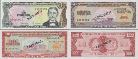 Dominican Republic: Banco Central de la República Dominicana, lot with 1, 50 and 1.000 Pesos, series 1975-80, SPECIMEN, P.112s1, 115s1, 117s1, all in ...