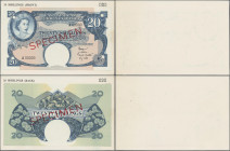 East Africa: 20 Shillings ND (1958), SPECIMEN, Averse and Reverse separately printed and glued on numbered cardboard, P. 38, AU
 [differenzbesteuert]