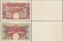 East Africa: 100 Shillings ND (1958), SPECIMEN, Averse and Reverse separately printed and glued on numbered cardboard, P. 40, AU
 [differenzbesteuert...