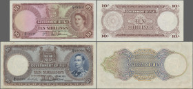 Fiji: 10 Shillings 1.8.1951 (stains), 1.9.1964, P. 38 k, 52d, VF, XF
 [differenzbesteuert]