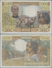 Madagascar: 5000 Francs 30.6.1950, P. 49a, somewhat flattened, top margin small cut (2 mm), some stains, XF
[differenzbesteuert]