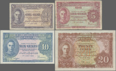 Malaya: 1,5,10,20 (2), 50 Cents 1.7.1941, P. 6, 7 a, 8, 9 a(2), 10 a, F (2), UNC, AU (3)
 [differenzbesteuert]