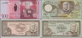 Tonga: 22 different notes from 1/2 to 100 Pa'anga, different series, some of them scarce, P. 18c, 19c, 26, 31a, 32a, 33a, 34a, 35c, 26, 37-49, UNC
 [...