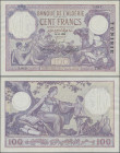 Tunisia: 100 Francs 14.11.1928, 2 needleholes P. 10a, VF
 [differenzbesteuert]