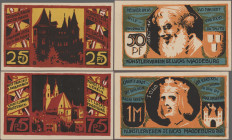 Deutschland - Notgeld - Sachsen-Anhalt: Magdeburg, Künstlerverein St. Lucas, 25, 50, 75 Pf., 1, 1.50, 2 Mark, o. D. Erh. I-, total 6 Scheine
 [differ...
