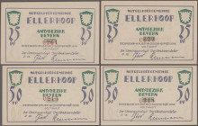 Deutschland - Notgeld - Schleswig-Holstein: Ellerhoop, Gemeinde, je 2 x 25, 50, 75 Pf., o. D. - 31.12.1921, mit KN, Unterschriften Jürs - Reumann, Erh...
