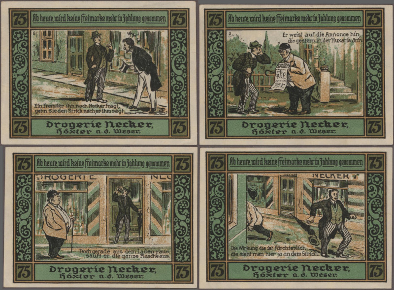 Deutschland - Notgeld - Westfalen: Höxter, Drogerie Necker, 4 x 75 Pf., o. D., o...