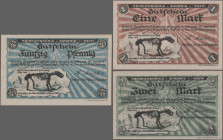 Deutschland - Notgeld - Westfalen: Sundwig, H. Meise, ”Heinrichshöhle”, 50 Pf., 1, 2 Mark, o. D., Erh. I, total 3 Scheine
 [differenzbesteuert]