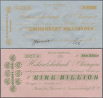 Deutschland - Notgeld - Württemberg: Öhringen, Bank für Gewerbe und Landwirtschaft, 2 x 100 Tsd. Mark, 22.8.1923, 2 x 100 Mio. Mark, 5.10.1923, 6 x 5 ...