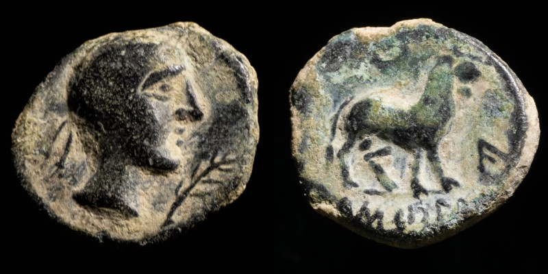 Ancient Hispania - Castulo, Cazlona (Jaén), Ae Semis - 18 mm / 4.37 gr.
Obverse...