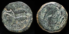 Gades (Cadiz), Ae As countermark dolphin  28 mm / 9.32 gr.