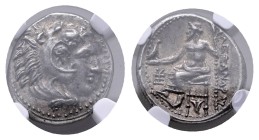 Kings of Macedon. Sardeis. Alexander III "the Great" 336-323 BC. Struck under Menander, circa 324/3 BC. Drachm AR