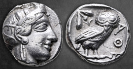 Attica. Athens circa 454-404 BC. Tetradrachm AR
