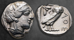 Attica. Athens circa 454-404 BC. Tetradrachm AR