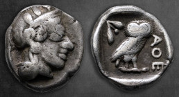 Attica. Athens circa 454-404 BC. Drachm AR