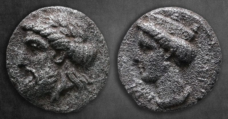Paphlagonia. Kromna circa 350-330 BC. 
Drachm AR

14 mm, 3,12 g

Laureate h...