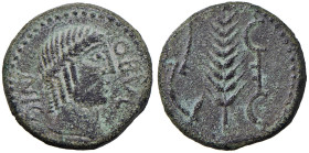 § IBERIA Obulco (circa III-II sec. a.C.) AE - Testa a dx - R/ Spiga di grano - SNG BM Spain 1404 AE (g 12,56) Lieve porosità al R/.

Status: BB

N...