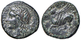 § SICILIA Siracusa Timoleonte (336-317 a.C.) Testa di Apollo a sx - R/ Pegaso a sx - Calciati 85 AE (g 5,71) Corrosioni.

Status: BB

Notes: Pleas...
