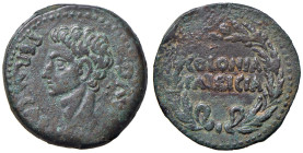 § Augusto (27 a.C.-14 d.C.) Asse di Colonia Patricia - Testa a sx - R/ Scritta in due righe in corona d’alloro - RPC 129 AE (g 11,73) Corrosioni al R/...