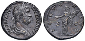§ Adriano (117-138) Sesterzio - Busto laureato a dx - R/ La Fortuna stante a sx - RIC 759 AE (g 26,85) Pesantemente ritoccata.

Status: BB

Notes:...