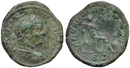 § Caracalla (211-217) Sesterzio - Busto laureato a dx - R/ La Sicurezza seduta a dx - RIC 512a AE (g 20,05) Screpolature al bordo.

Status: qBB

N...