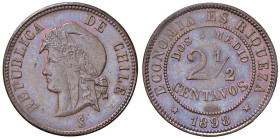 CILE Repubblica 2,5 Centavos 1898 - KM 150 CU (g 7,79)

Status: FDC

Notes: