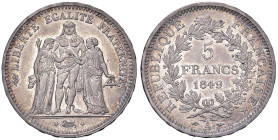 FRANCIA Seconda repubblica (1848-1852) 5 Franchi 1849 A Parigi - KM 756.1 AG (25,00)

Status: qSPL-SPL

Notes: