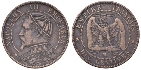 FRANCIA Napoleone III (1852-1870) 10 Centimes MA (s.d.) Marseille - CU (g 9,45) Incisione satirica.

Status: BB

Notes: