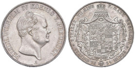 GERMANIA PRUSSIA Federico Guglielmo IV (1840-1861) Vereinsdoppeltaler 1854 A Berlino - Dav. 772; KM 14 AG (g 37,18) Hairlines.

Status: qFDC

Note...